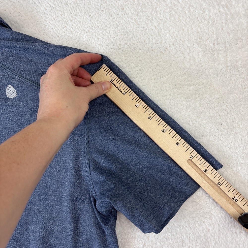 STIO Crester Polo Shirt Mens Medium Blue Performance Stretch Hiking Short Sleeve - Picture 12 of 15
